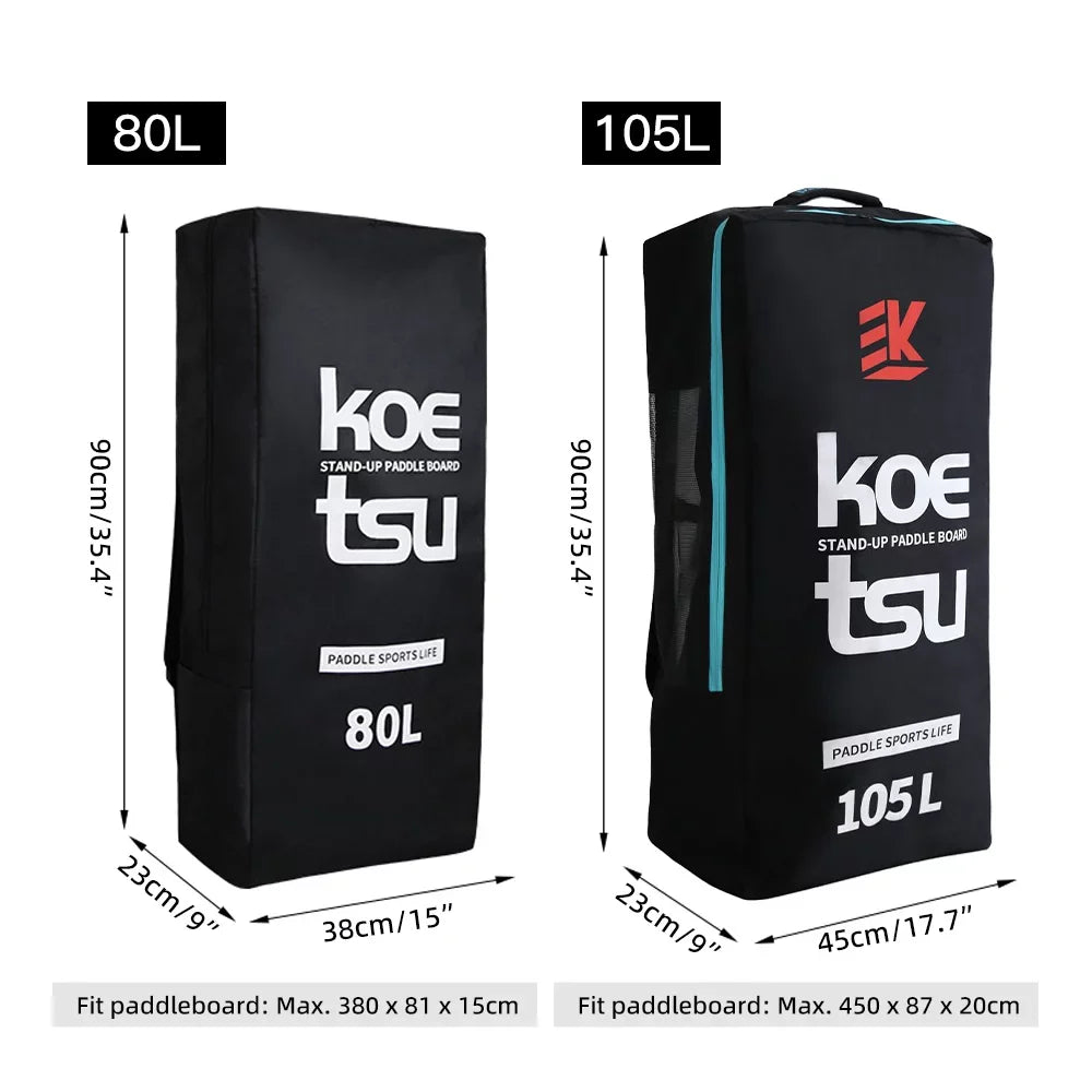 KOETSizeU 80L/ 105L Travel Backpack for Inflatable Paddleboard Board Carrying Bag Sizehoulder Backpack