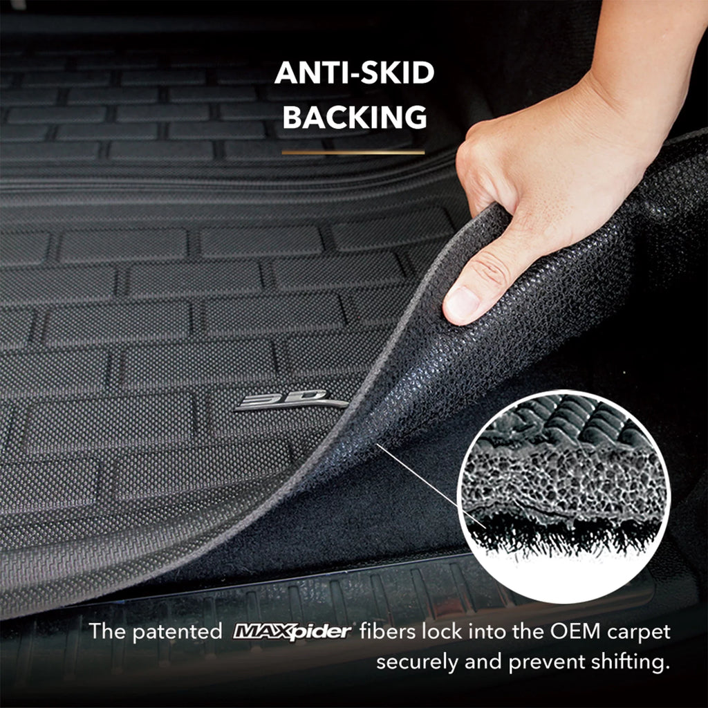 3D MAXpider KAGU Cargo Liner (BLACK) compatible with AUDI Q7 (4M)/SizeQ7 (4M) 2017-2024 - Cargo Liner