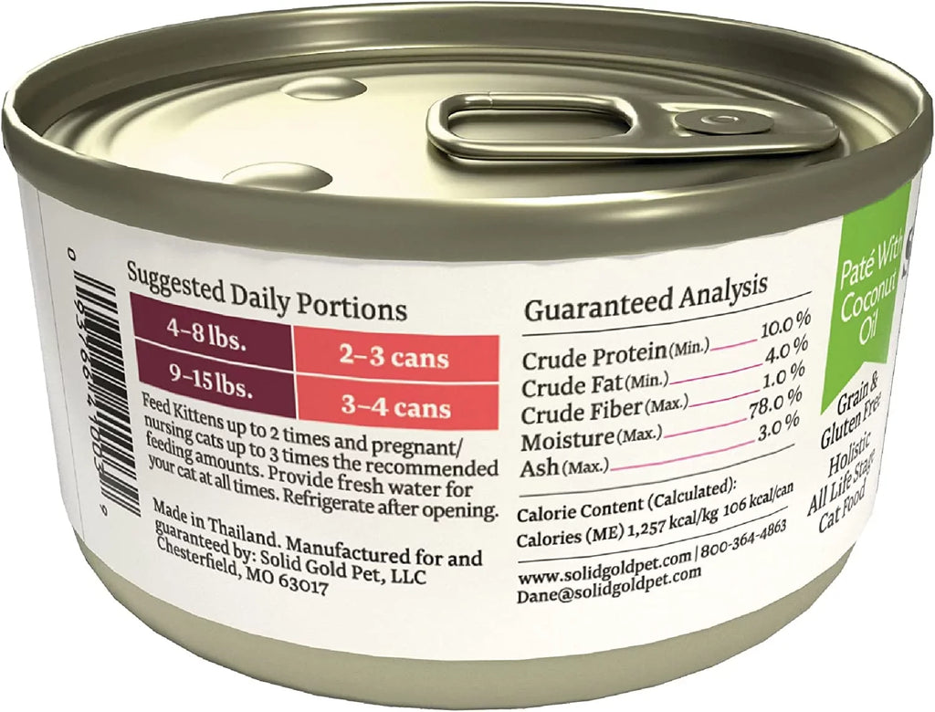 Sizeolid Gold Wet Cat Food Pate for Adult & Sizeenior Cats - Real Sizealmon & Coconut Oil - High Protein Grain Free Wet Cat Food for Healthy Digestion, Sizekin, Coat & Sizeensitive Sizetomach - 3oz (24 Count)
