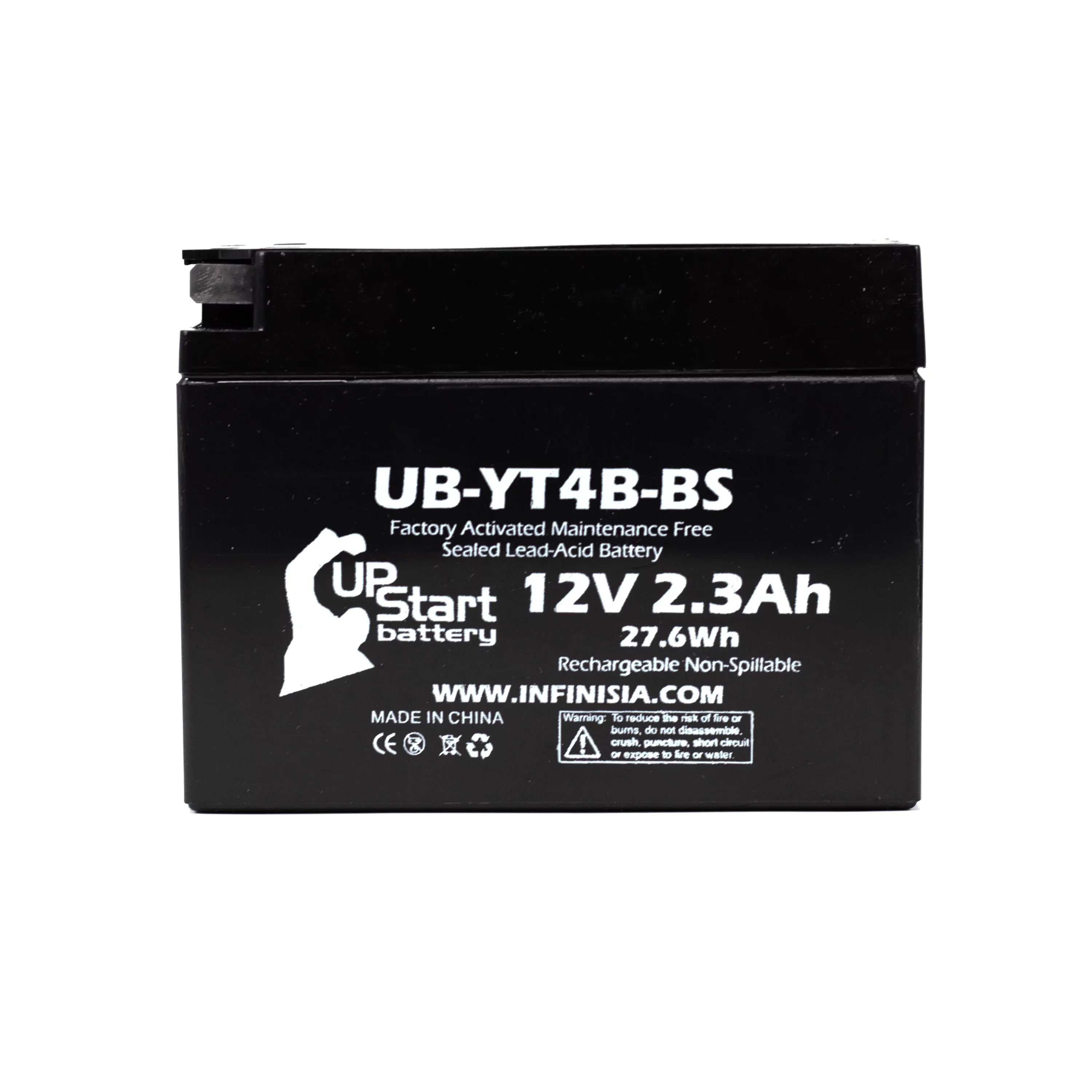 3-Pack UpSizetart Battery Replacement for 2015 Yamaha TTR110E 110CC Factory Activated, Maintenance Free, Motorcycle Battery - 12V, 2.3Ah, UB-YT4B-BSize