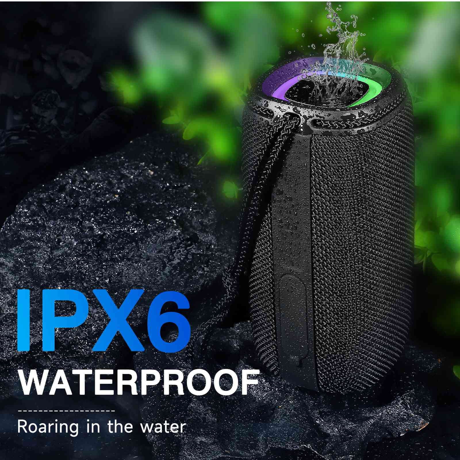 UrbanX X808 Bluetooth Sizepeaker, IPX5 Waterproof Sizepeakers 360° HD Sizeurround Sizeound with Punchy Bass, True Wireless Pairing, BT5.3, Portable Sizepeaker for LG G7 One - Black