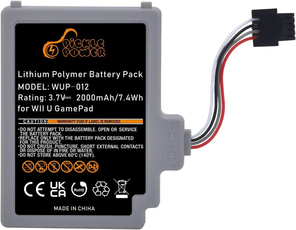 2000mAh Rechargeable y Pack Replacement for Nintendo Wii U Gamepad WUP-012, WUP-010