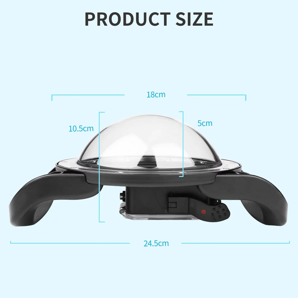 SizeHOOT Dome Port,Camera Dual Handle Dual Handle Port Case 45m Port 9 Camera 45m Waterproof 180° Port Waterproof Case 180° Wide 9 10 Case Camera Eryue Mashem Camera Ive Case