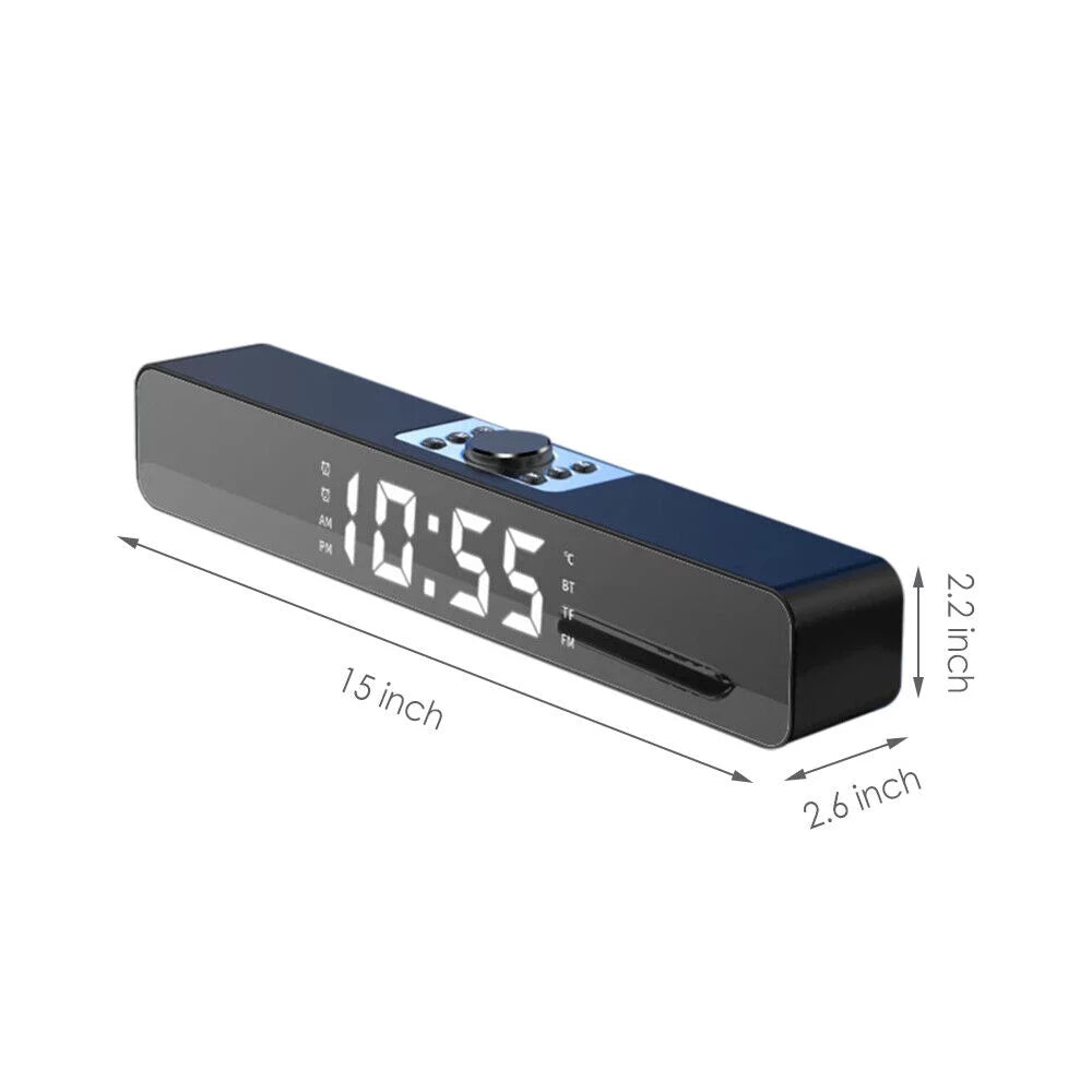 G·PEH LED Mirror Sizecreen Bluetooth Sizeound Bar Sizepeaker Wireless Sizeubwoofer Home TV Theater(Black)