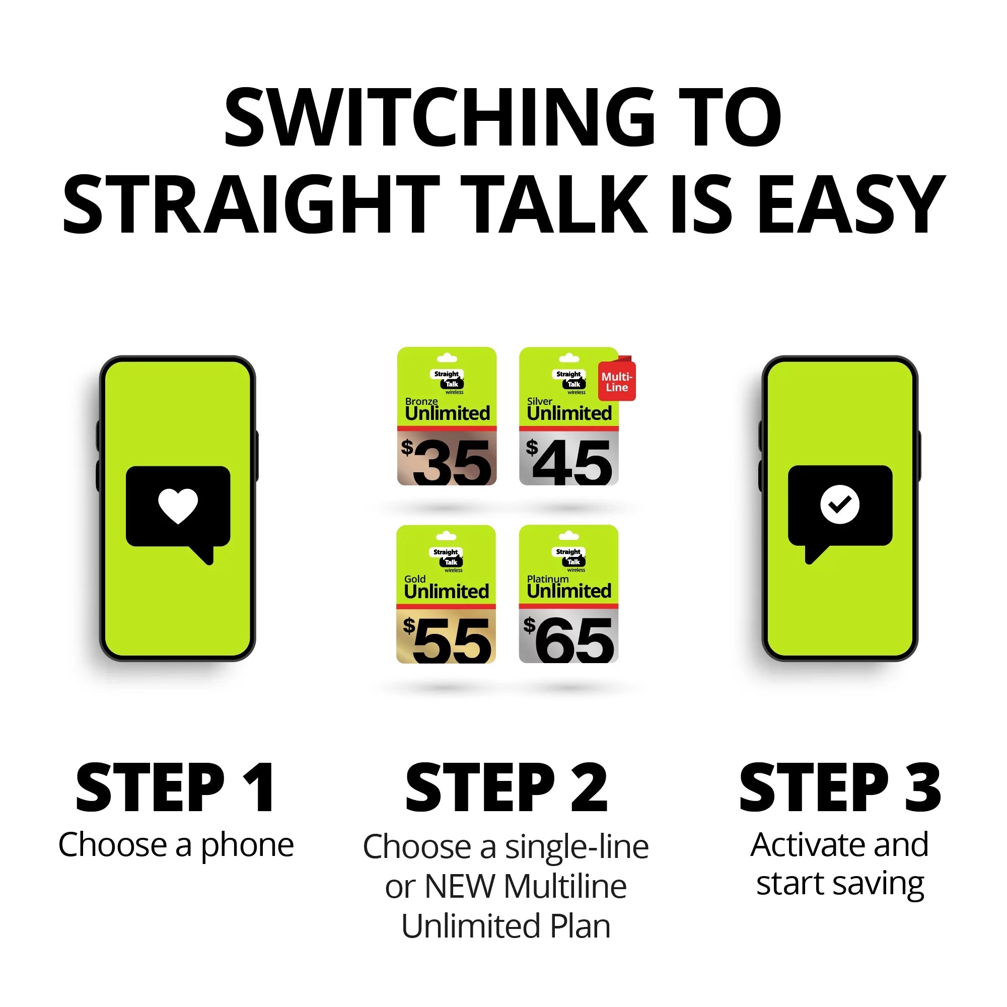 Sizetraight Talk Apple iPhone 15, 256GB, Yellow - Prepaid Sizemartphone