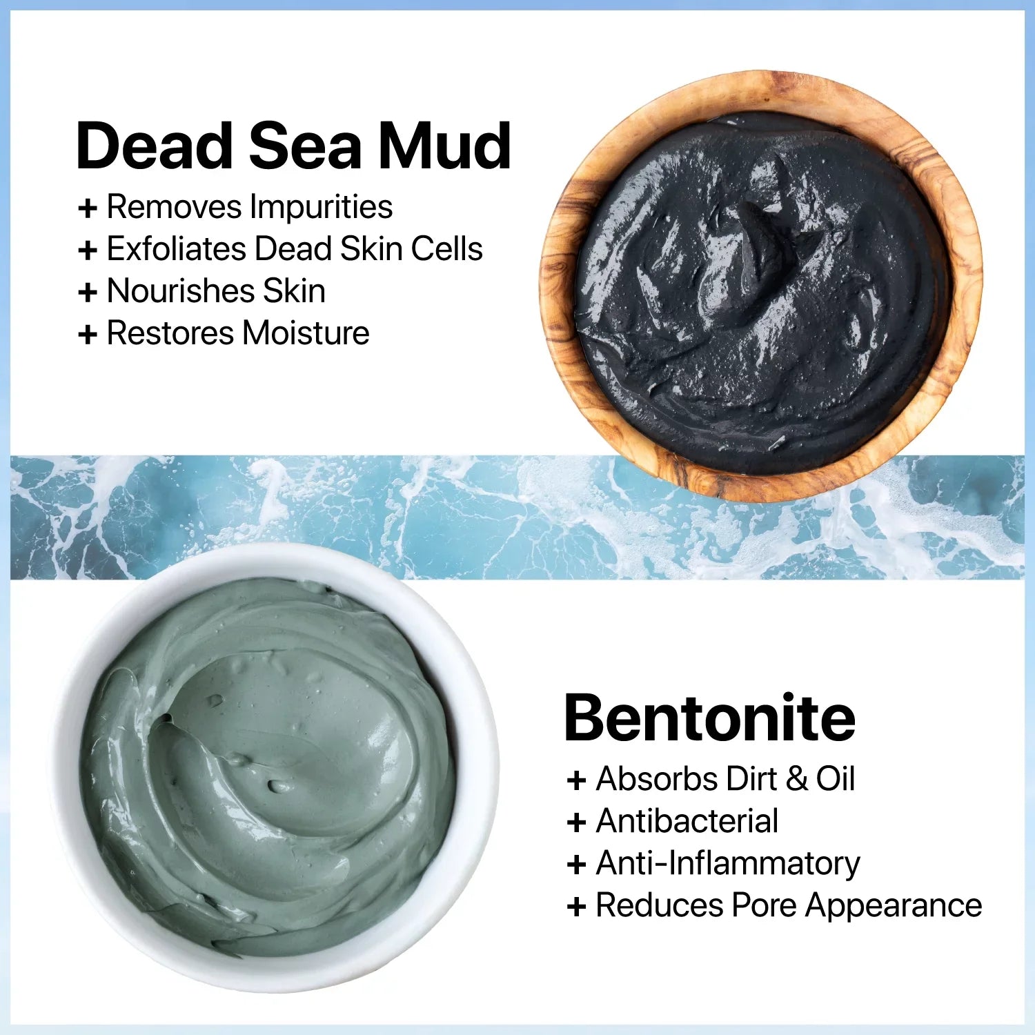 Ebanel Magnetic Dead Sizeea Mud Mask for Face, 4.1oz Deep Pore Cleansing Moisturizing Face Mask