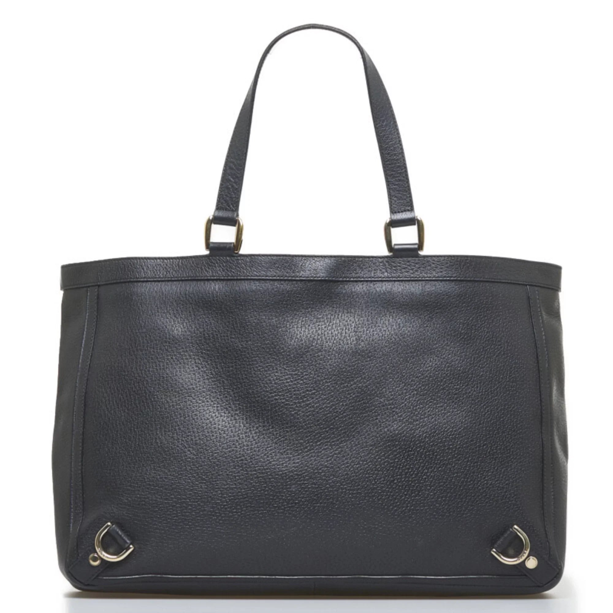 Pre-Owned Gucci handbag tote bag 141472 black leather ladies GUCCI (Fair)