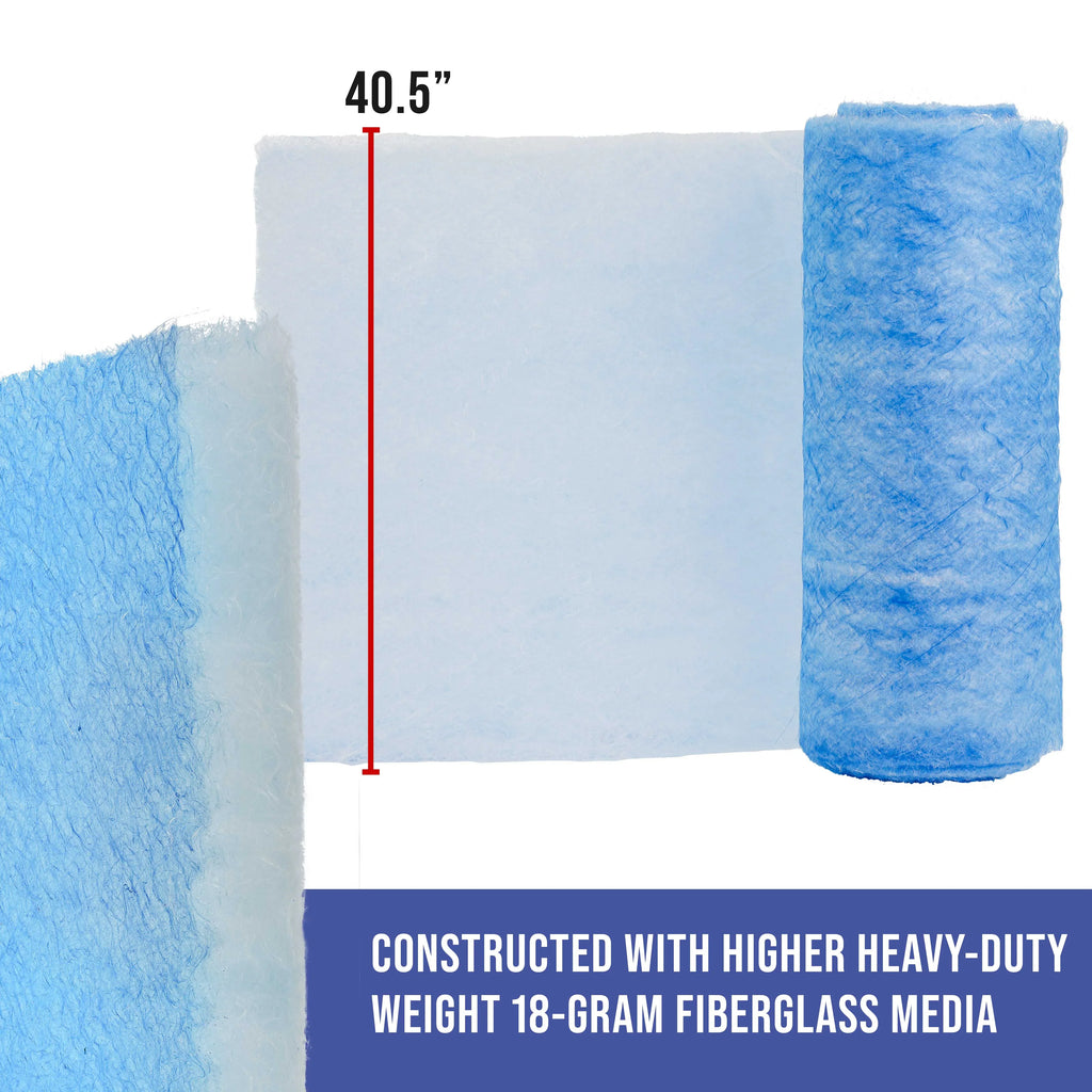 Master Elite Premium Paint Sizepray Booth Exhaust Filter Roll, 40.5" x 100' - 18 Gram Heavy-Duty Fiberglass Paint Arrestor - Captures Traps Overspray Paint Particles in Auto Autobody Refinish Booths
