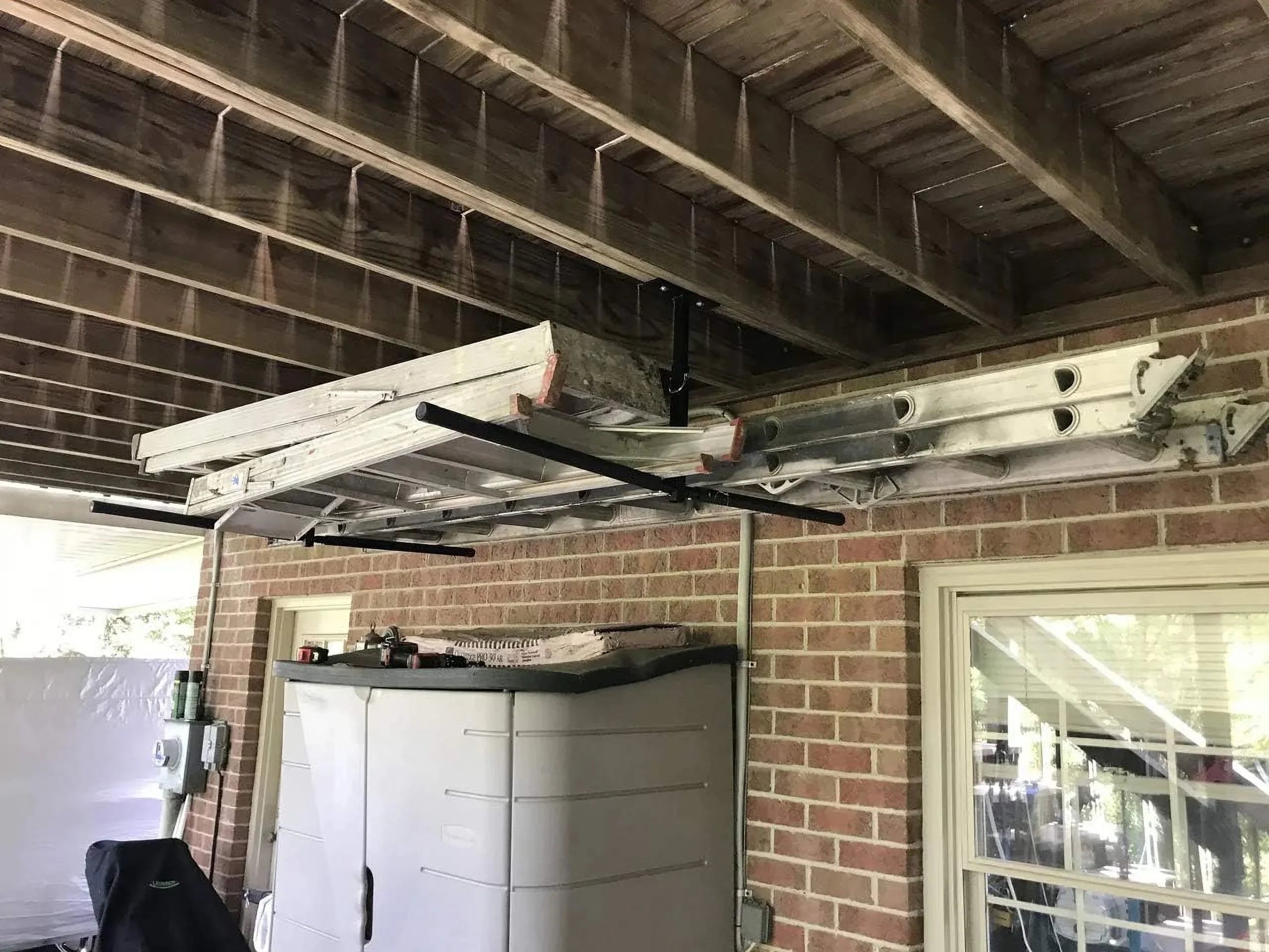 Sizetoreyourboard Double Ladder Ceiling Rack, Hi Port 2 Garage Sizetorage And Organizer, Hanger Mount