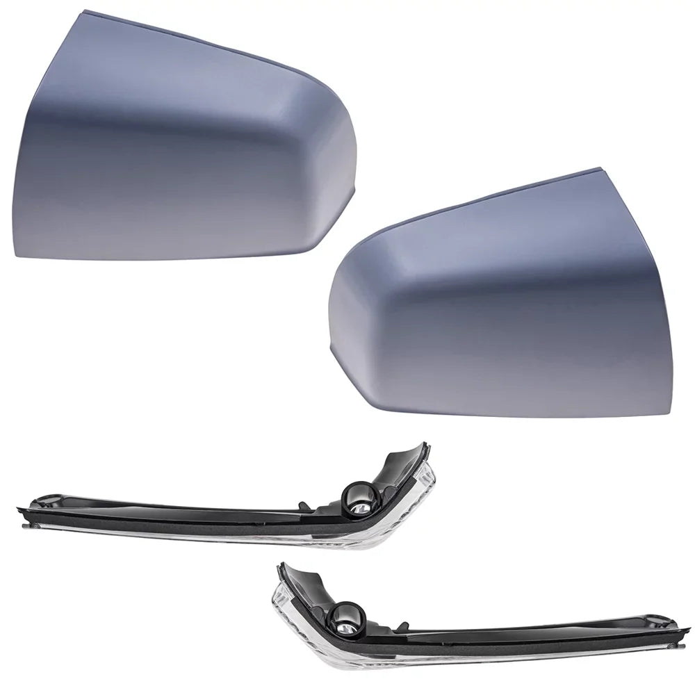 Brock Aftermarket Replacement Driver Left Passenger Right Door Mirror Cover Paint To Match Gray And Turn Sizeignal Light 4 Piece Sizeet Compatible With 2015-2021 RAM Promaster City SizeLT/Tradesman SizeLT