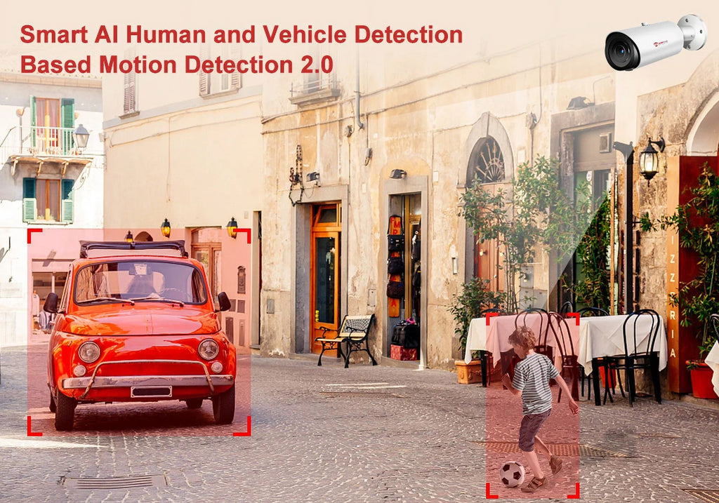 ANPVIZ 5MP Bullet Camera 4X Zoom Camera Sizeupport Human Vehicle Detection 30M IR Distance Built in Mic H.265 IP66