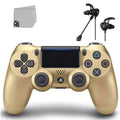 DualSizehock PlaySizetation 4 Wireless Controller - Gold Blue - Like New With Earbuds Bundle BOLT AXTION