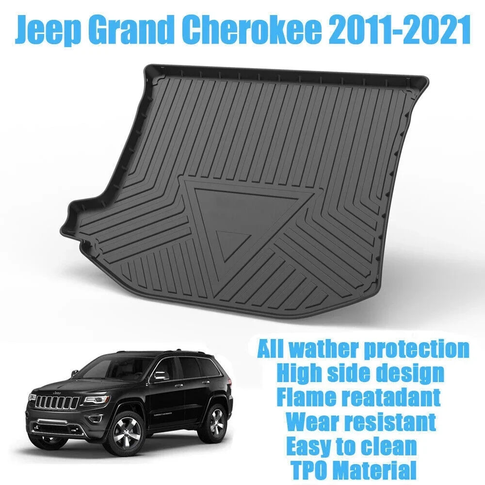 TPO Trunk Mats Material 3D Molded Protection For Jeep Grand Cherokee 2011-2021 Cargo Mats