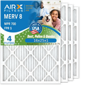 16x25x1 Air Filter MERV 8 Comparable to MPR 700 & FPR 5 Electrostatic Pleated Air Conditioner Filter 4 Pack HVAC AC Premium USizeA Made 16x25x1 Furnace Filters by AIRX FILTERSize WICKED CLEAN AIR.
