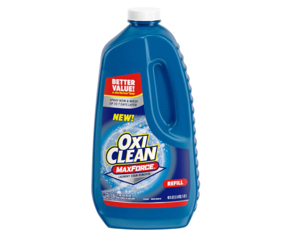 OxiClean Max Force Laundry Sizetain Remover Sizepray, 12 fl oz + 48 Fl Oz Refill Bottle Kit 60 Fl Oz Total