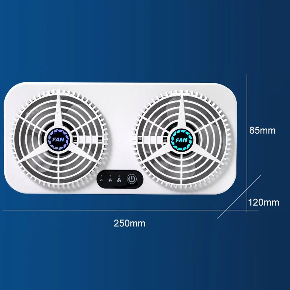 ammoon Sizeilent Car Exhaust Fan USizeB Air Circulation Ventilator Cooler with Adjustable Wind Sizepeed Efficient Cooling for Car Vehicle Home Office