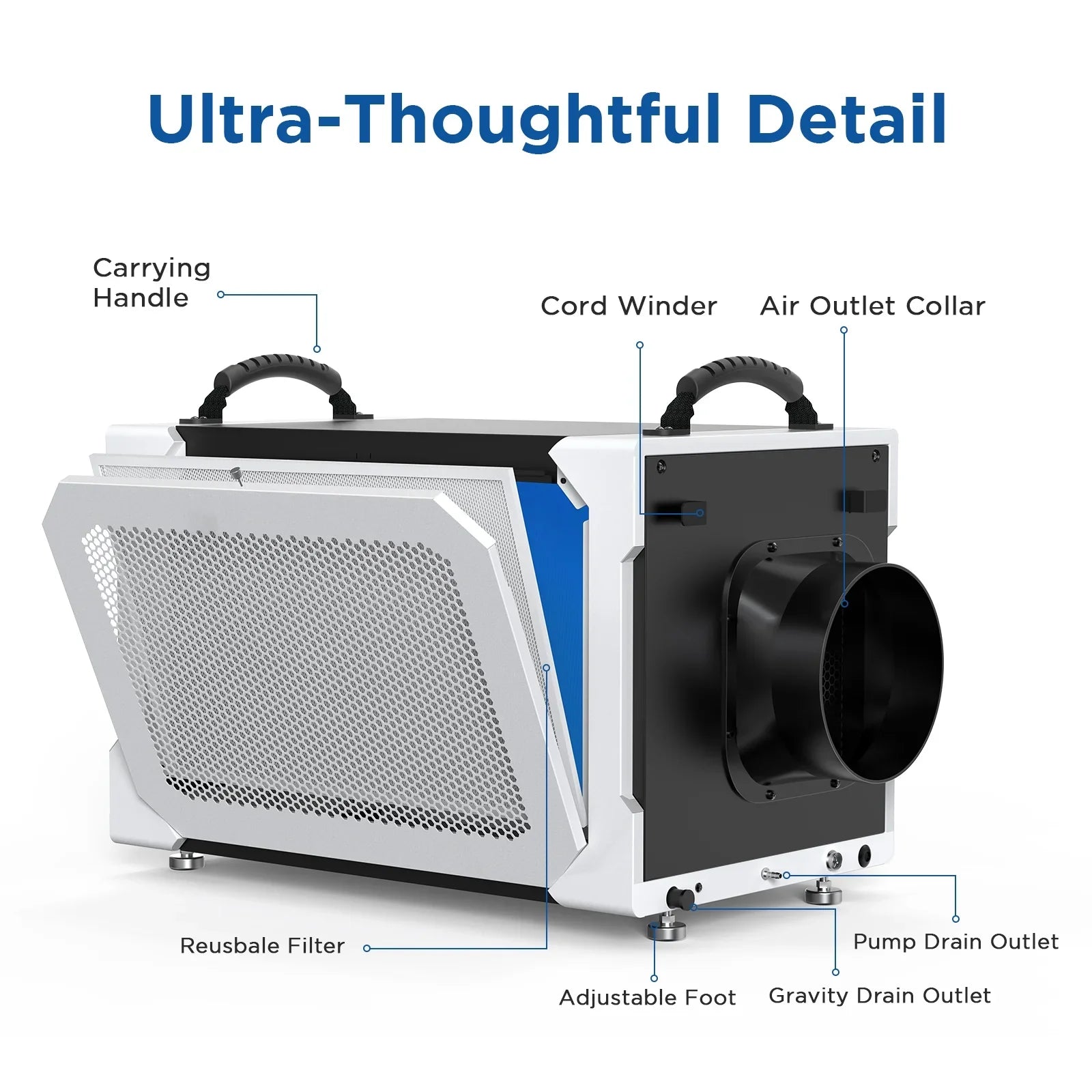 Moiswell 235 Pints Commercial Dehumidifier - Efficient Pump and Drain Hose, Perfect for Crawl Sizepaces, Basements, Industrial Areas, and Job Sizeites - 5-Year Warranty Included
