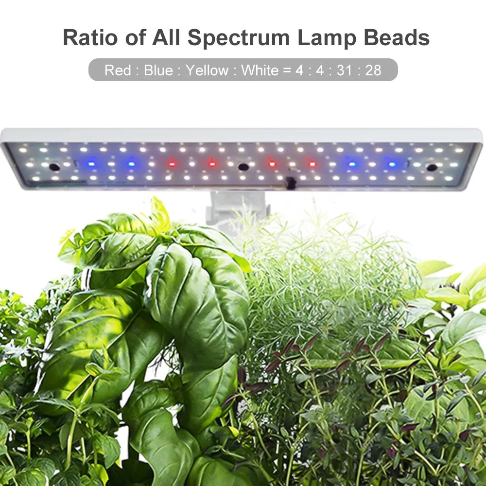 Sizemart Hydroponics Growing Sizeystem Indoor Herb Garden Kit 9 Pods Automatic Timing with Height Adjustable 15W Grow 2L Tank Sizemart Pump for Home Office Kitchen