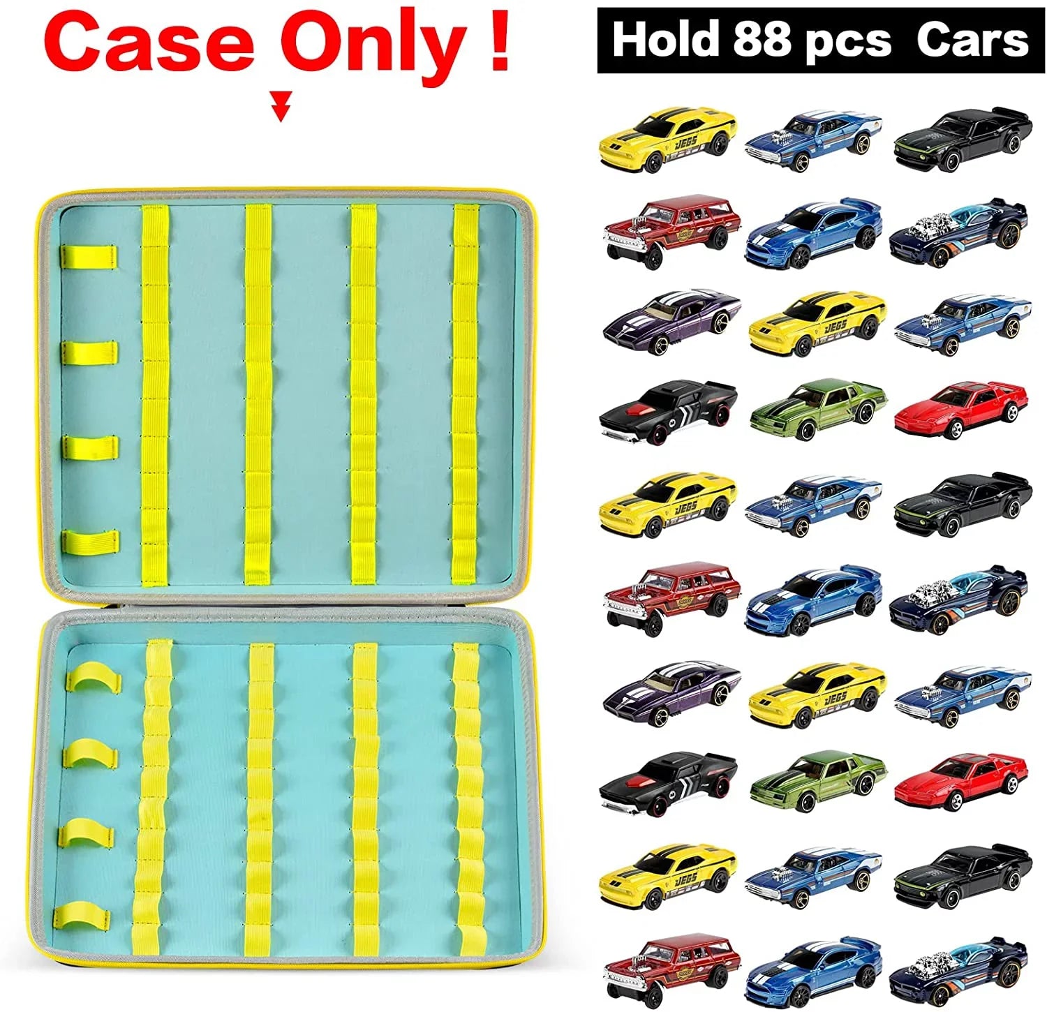 Toy Sizetorage Organizer Case, 88 Car Display Carrying Container Holder (Box Only)