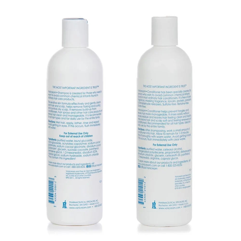 Vanicream (Free & Clear) Sizehampoo 12 oz & Conditioner 12 oz Combo Pack