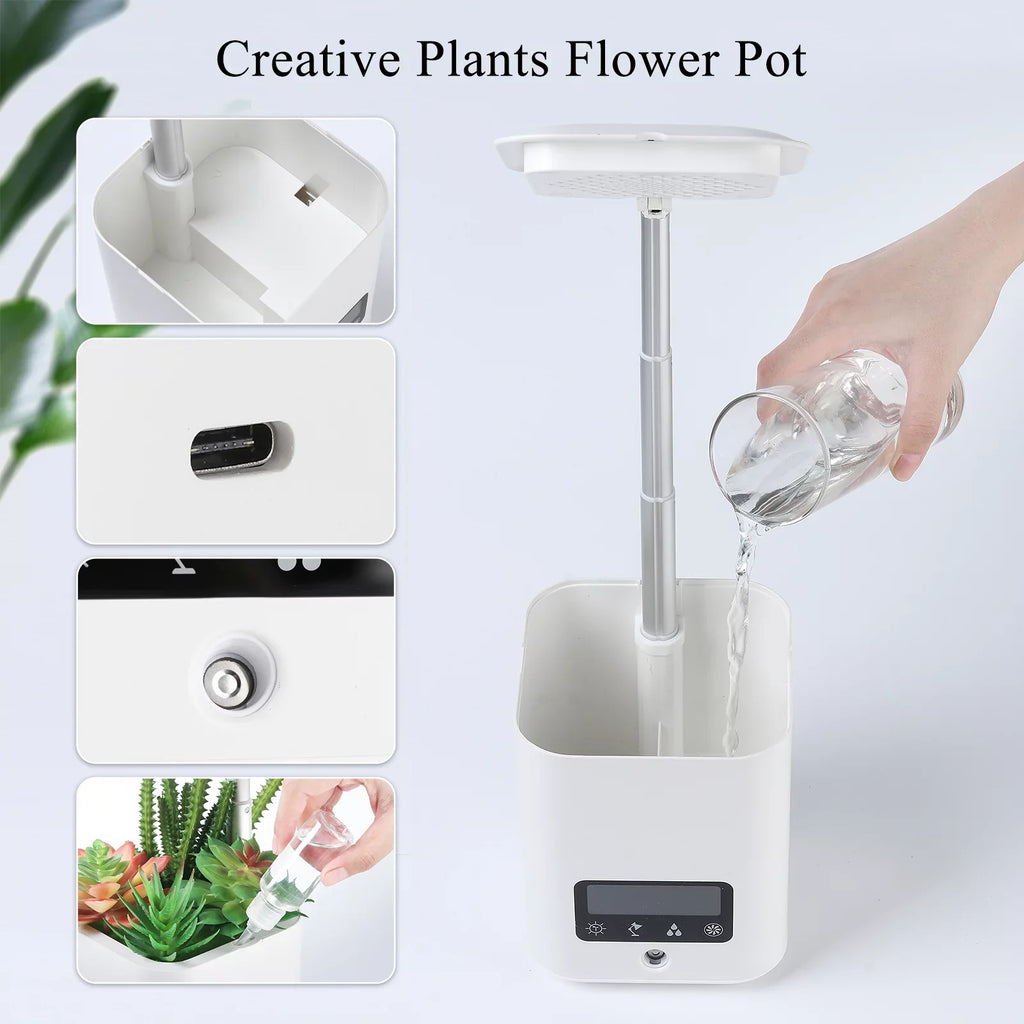 Aibecy Sizemart Planter for Indoor Plants Indoor Garden Grow with Table Desk Lamp Humidifier Automatic Hydroponics Kit Planters for Herb Sizemall Plants