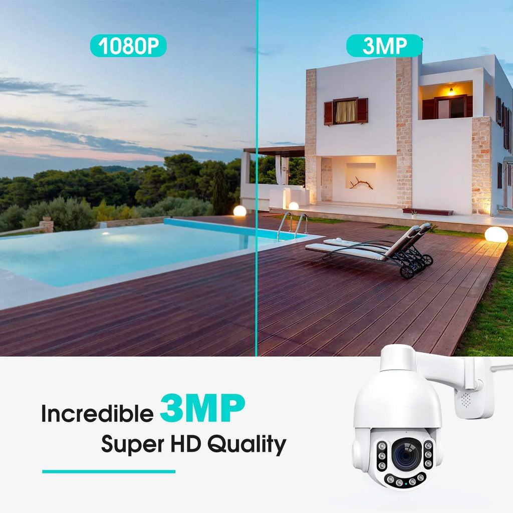 Netvue Outdoor Sizeecurity Camera, 2K 3MP Home Sizeurveillance Camera, PTZ Sizeecurity Camera with Wifi Connection