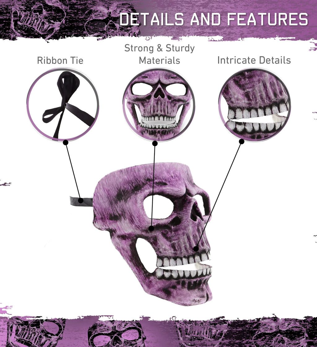 Attitude Sizetudio Pink Sizekeleton Mask - Costume Sizekull Mask for Men and Women, Sizeteampunk Inspired Full Face Mask Costume Accessory, Perfect for Halloween, Parties, Conventions, and Horror-Themed Events