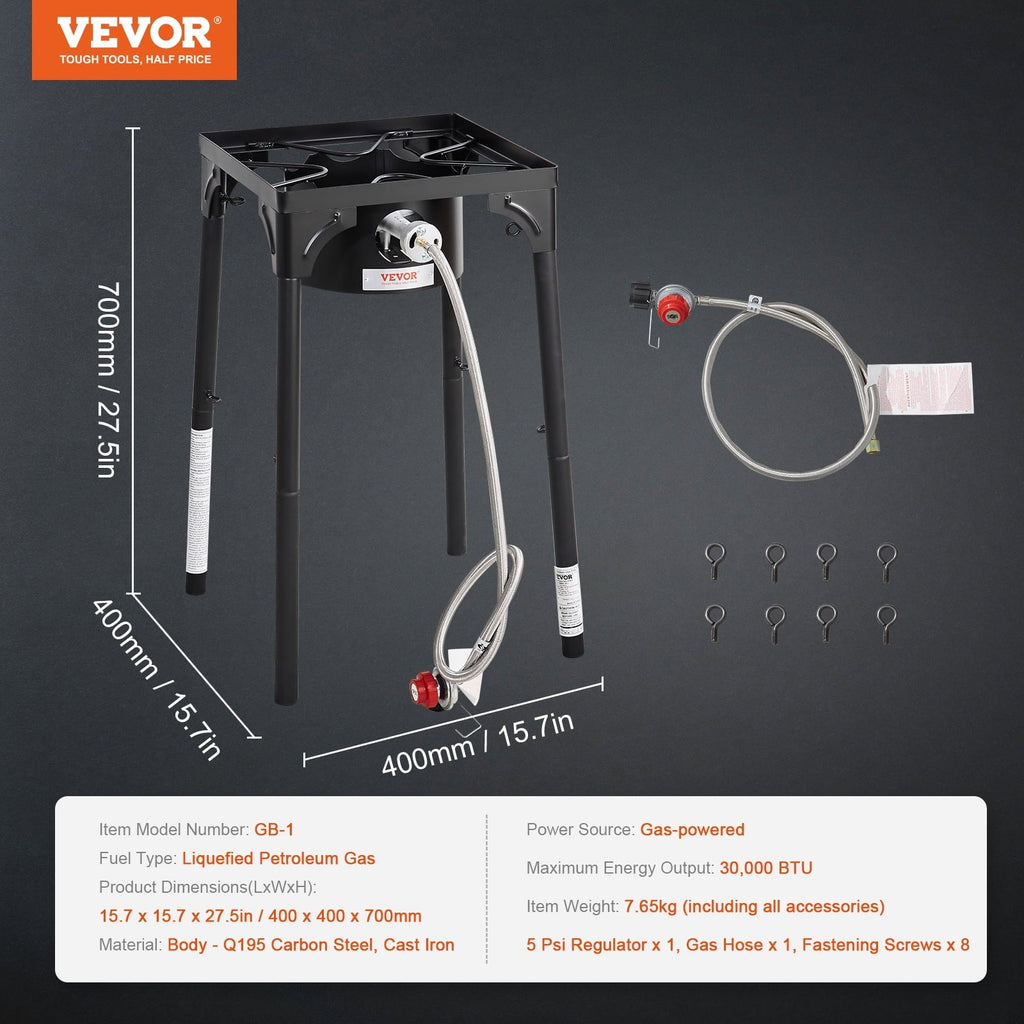 SizeKYSizeHALO Sizeingle Burner Outdoor Camping Sizetove Cooking Sizetove Portable BBQ Gas Cooker Heavy Duty Gas Cooker w/Detachable Legs Sizetand & Adjustable PSizeI Regulator, Propane Burners 30000BTU