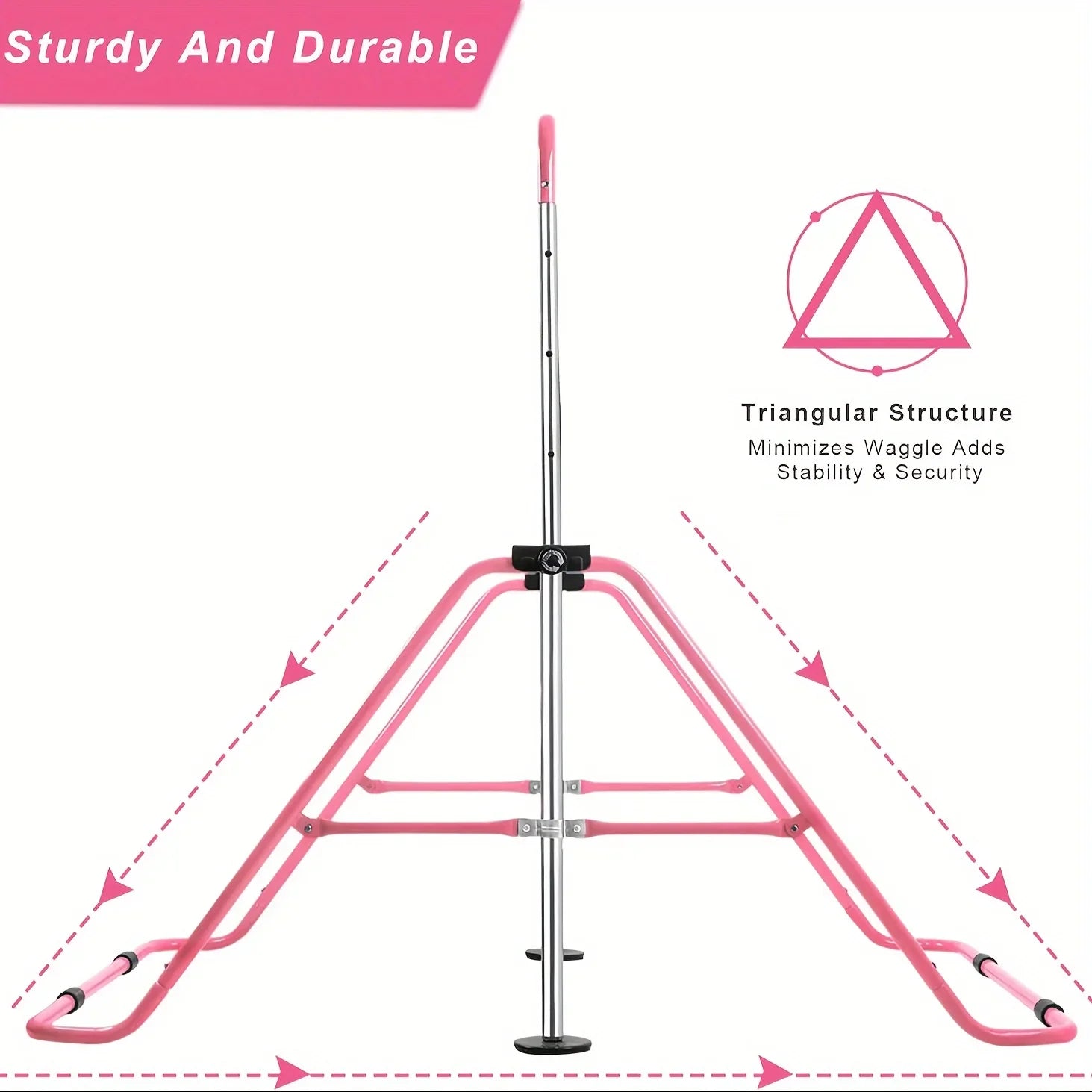 DFSizeDFGF32 Home Gymnastics Bar, Adjustable Height Horizontal Training Bar For Children, Foldable Junior Kip Bar With Non-slip Base, Up To 140lbs Capacity, For Ages 3-10