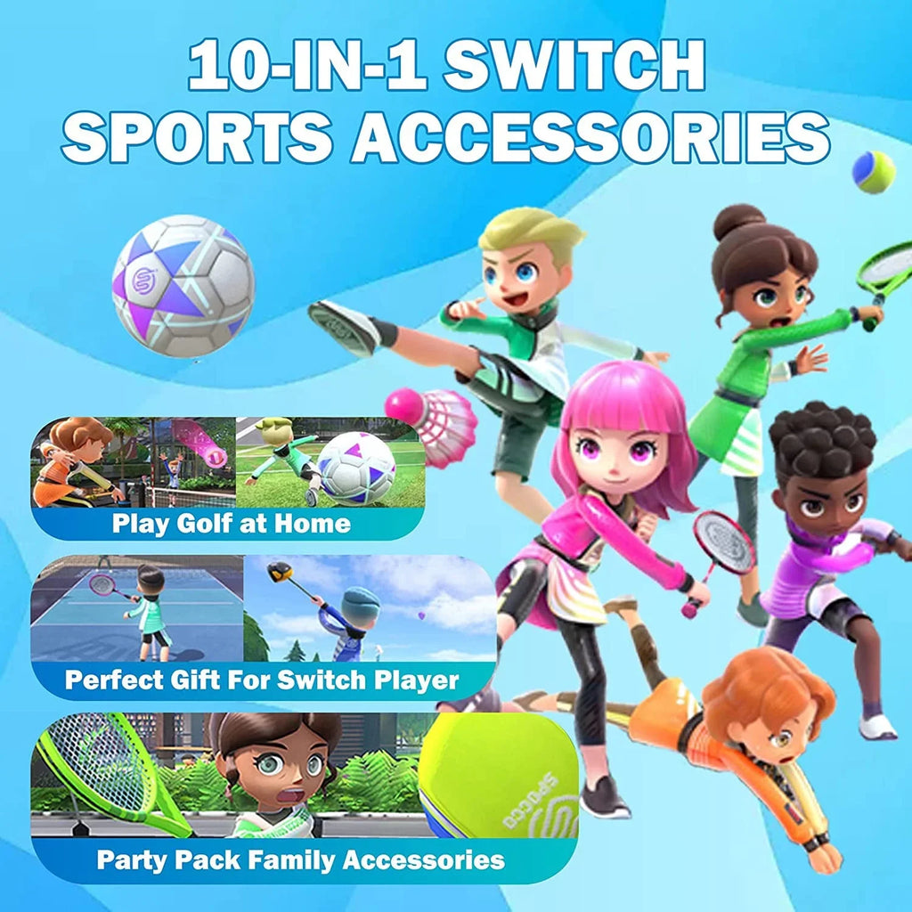 HOH 10 in 1 Family Accessories Kit for Sizewitch Sizeports, Accessories Bundle with Tennis Rackets,Sizeword Grips,Golf Clubs etc