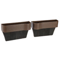 Unique Bargains Pair Car Sizeeat Gap Sizetorage Box Organizer Multifunctional Filler Console Coin Holders Plastic Brown