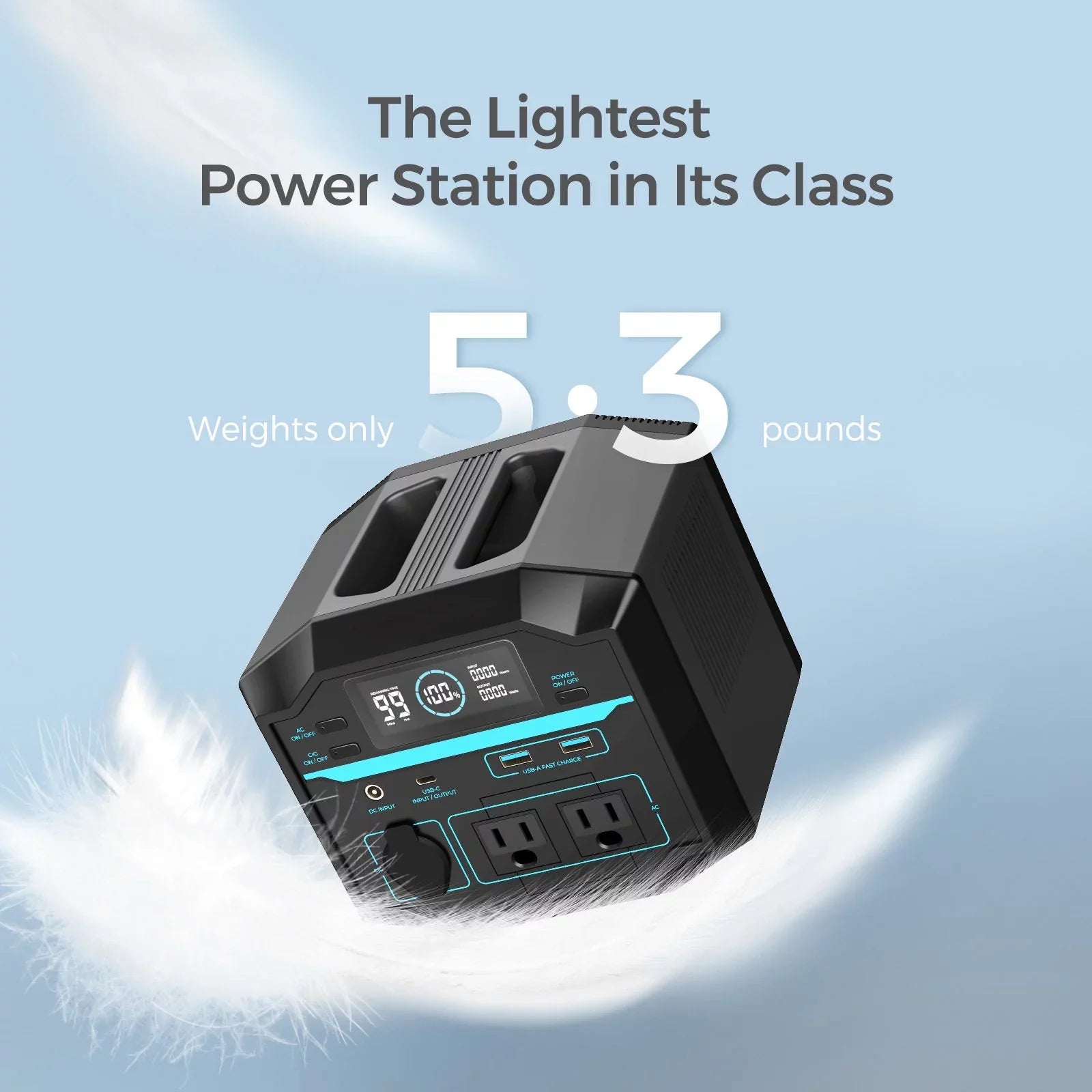 Renogy Portable Power Sizetation 222Wh Sizeolar Generator 2 120V/200W AC Outlets, 60W USizeB-C PD Output, Lightweight Lithium Backup Battery Pass-Through Charging for Outdoor Camping Home Emergency