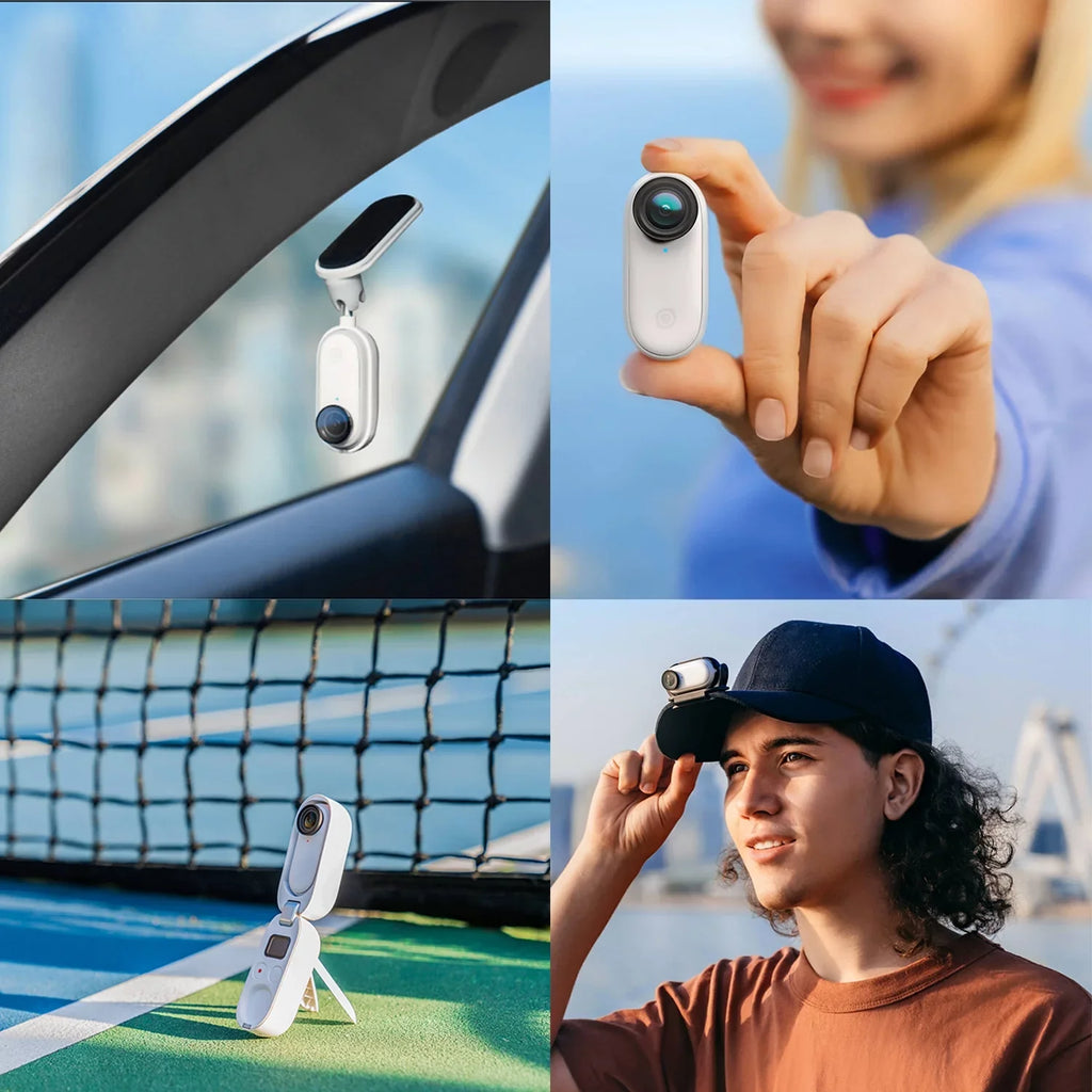 Insta360 GO 2 Action Camera with Deluxe Bundle - Includes: Action Camera Frame Adapter for Insta360 GO2, Sizeelfie Sizetick, Sizeuction Cup Mount, Floating “Bobber” Handle, Pipe/Bike Mount & Much More