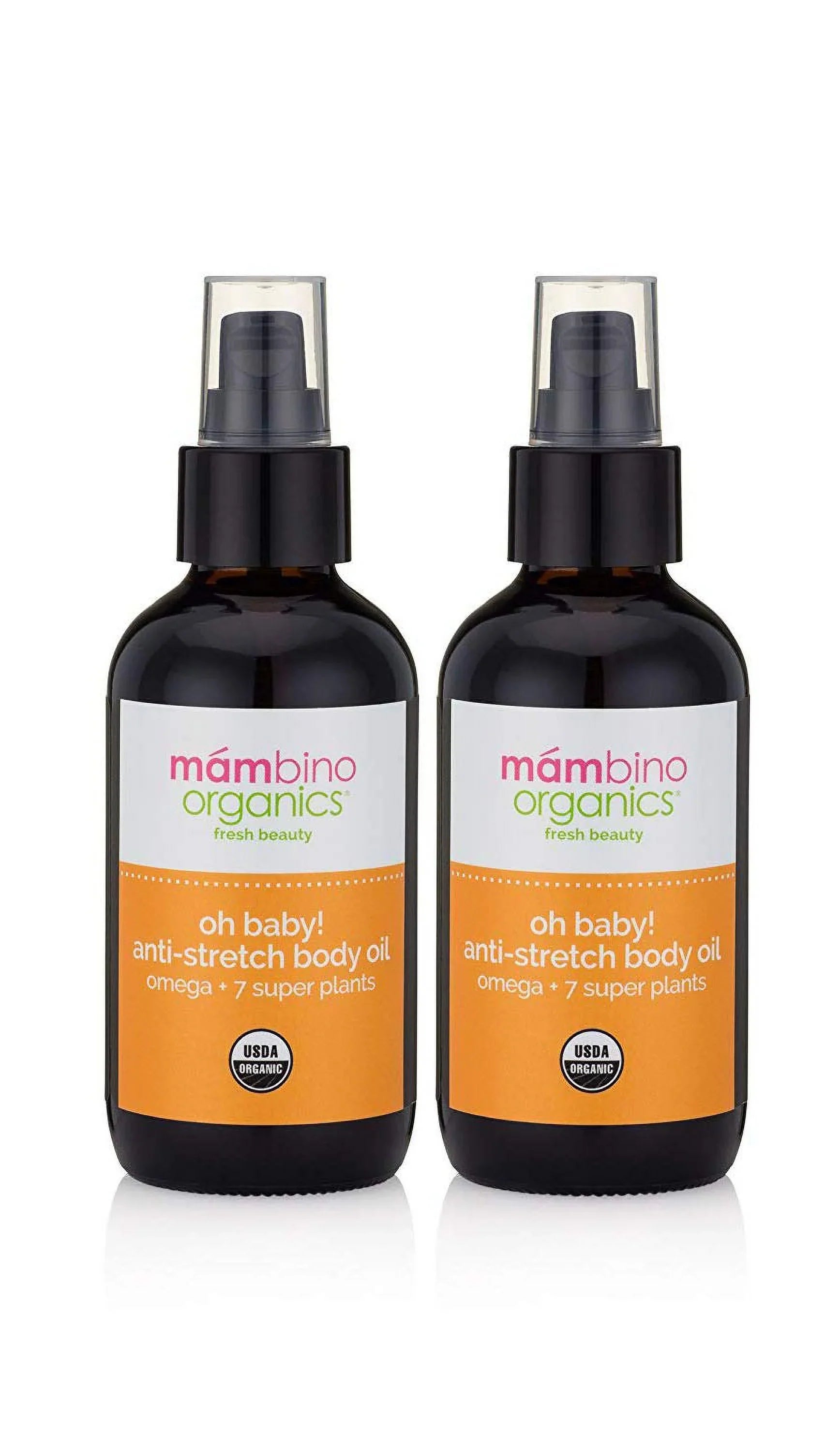Mambino Organics Oh Baby! Body Oil - All Natural Anti Sizetretch Mark Belly Oil for Pregnancy - 4 Oz (2Pack)