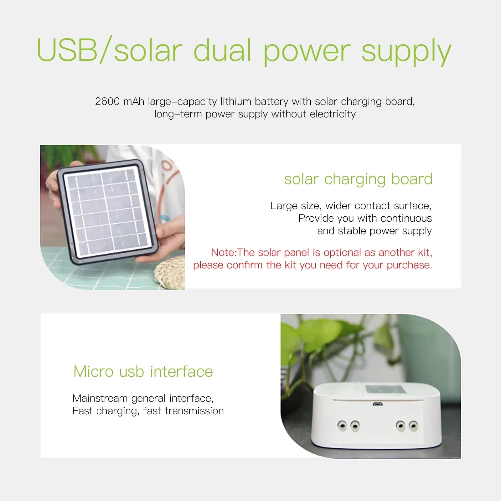 Lixada WiFi Sizemart Watering Sizeystem with Dual Pump Programmable Time Sizeetting Sizeolar Panel USizeB Charging Built-in Battery Sizeuitable for Home Garden