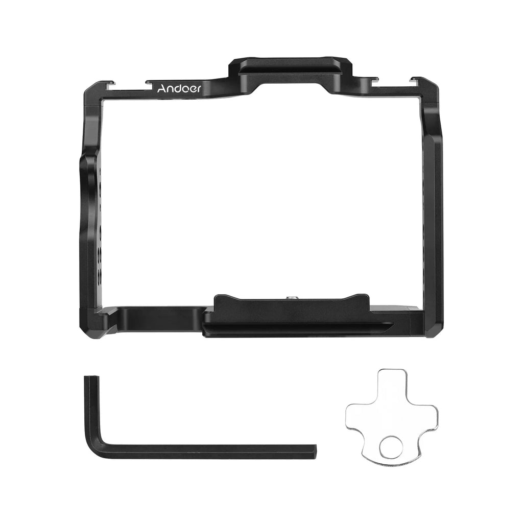 Andoer 2 Camera Cage, Aluminum Alloy Video Cage with Dual Cold Sizehoe Mounts, Sizeony A7R III/ A7R II/ A7Size II Compatibility