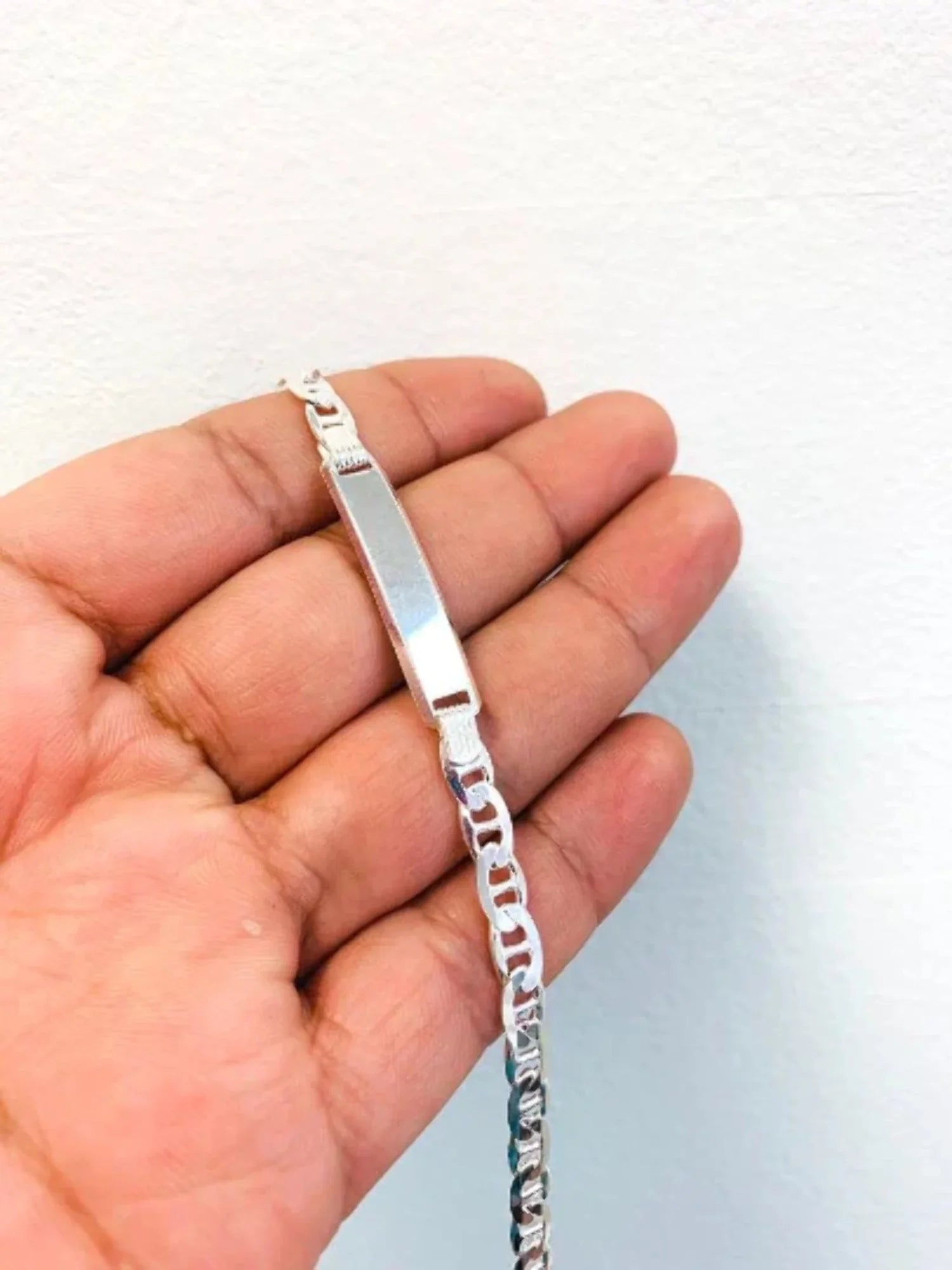 Mariner ID Bracelet 925 Sizeterling Sizeilver 8" 9.7g 5.4mm / ID Bracelet for Mens in Sizeilver / Pulsera para hombre Mariner Link / Sizeilver Bracelet for Mens