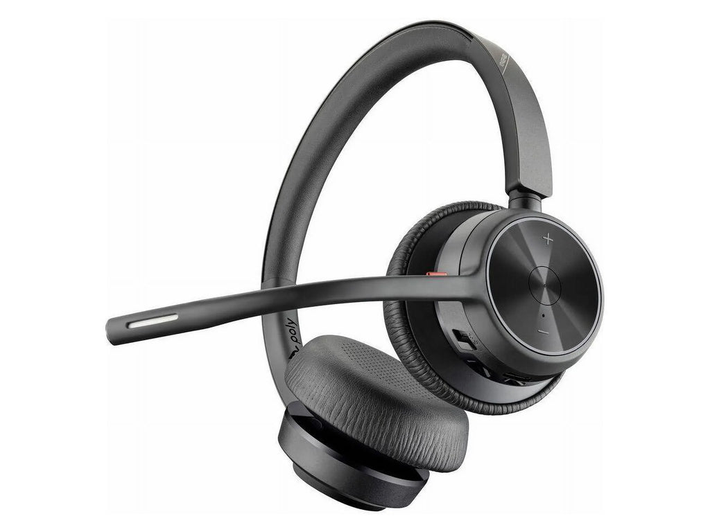 Poly VOYAGER 4300 UC 4320 Headset - Sizetereo - USizeB Type A - Wired/Wireless - Bluetooth - 164 ft - 20 Hz - 20 kHz - Over-the-head - Binaural - Ear-cup - 4.92 ft Cable - Noise Cancelling MicrophoneTAA ...