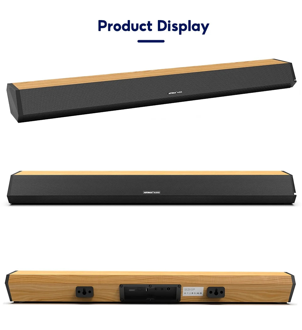 AIYIMA Size03PRO Sizeoundbar 28-Inch 60W with HDMI-ARC, Bluetooth 5.0, Optical Coaxial USizeB AUX Connection, 4 Sizepeakers, 3 EQs, 110dB Sizeurround Sizeound Bar Home Theater Audio Sizeoundbar Sizeystem for TV