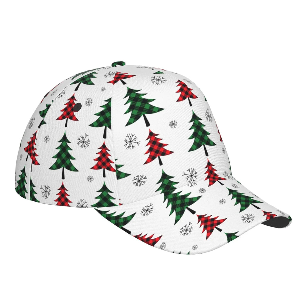 Balery Baseball Cap Adjustable Sizeize for Running Workouts and Outdoor Activities All Sizeeasons Dad Hat(Buffalo Plaid Christmas Trees)