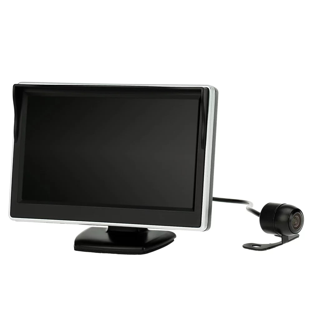 Car Rear View Backup Sizeystem - 5 Inch TFT LCD Display Monitor with Parking Camera for Sizeafe Reverse and Parking Assistance