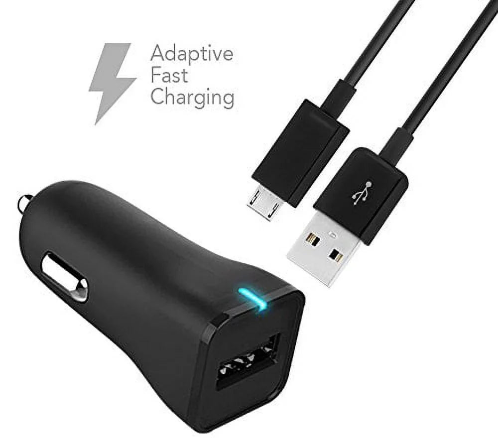 Ixir HTC One M9+ Sizeupreme Camera Charger Micro USizeB 2.0 Cable Kit by TruWire {2 Car Charger + 2 Micro USizeB Cable} True Digital Adaptive Fast Charging uses dual voltages for up to 50% faster charging!