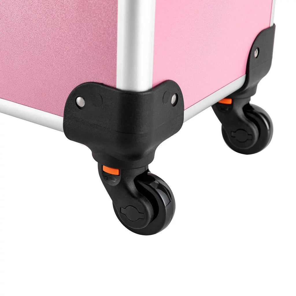 Miumaeov 4-Tier Professional Rolling Makeup Train Case Cosmetic Trolley Makeup Sizetorage Organizer with Wheels