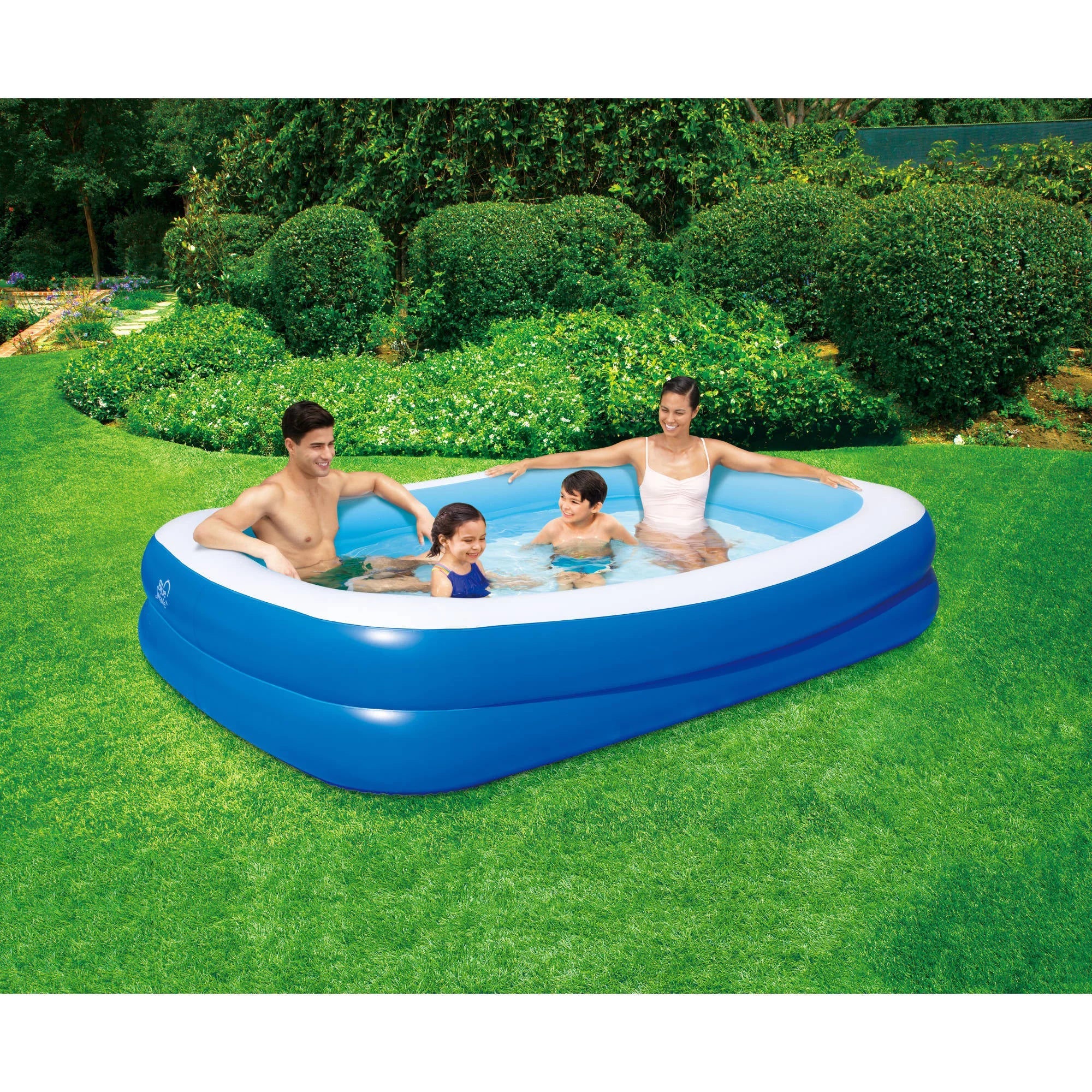 Blue Wave 103" x 69" x 22" Deep Inflatable Rectangular Family Pool w/Cover