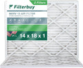 Filterbuy 14x18x1 MERV 13 Pleated HVAC AC Furnace Air Filters (2-Pack)