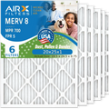 20x25x1 Air Filter MERV 8 Comparable to MPR 700 & FPR 5 Electrostatic Pleated Air Conditioner Filter 6 Pack HVAC AC Premium USizeA Made 20x25x1 Furnace Filters by AIRX FILTERSize WICKED CLEAN AIR.