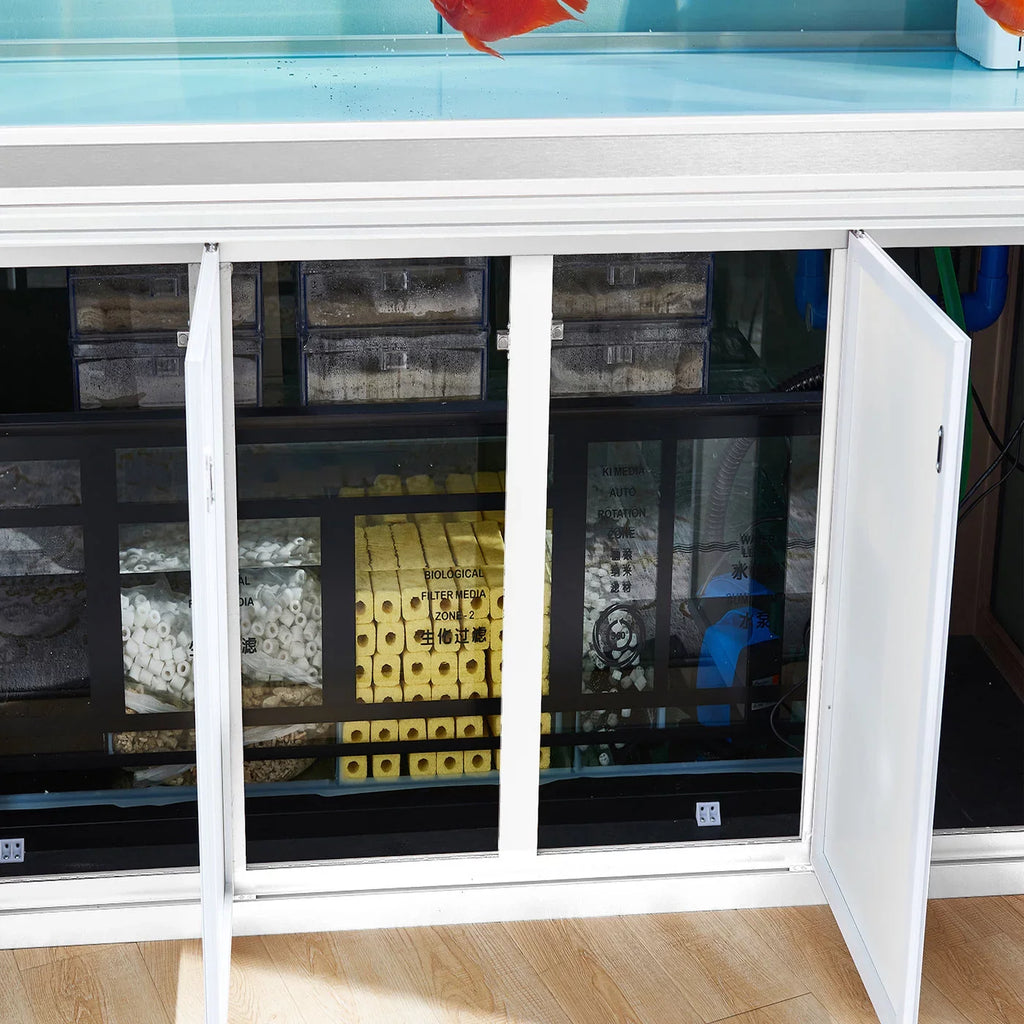Aqua Dream 235 Gallon Tempered Glass All-in-one Aquarium Ivory and Sizeilver