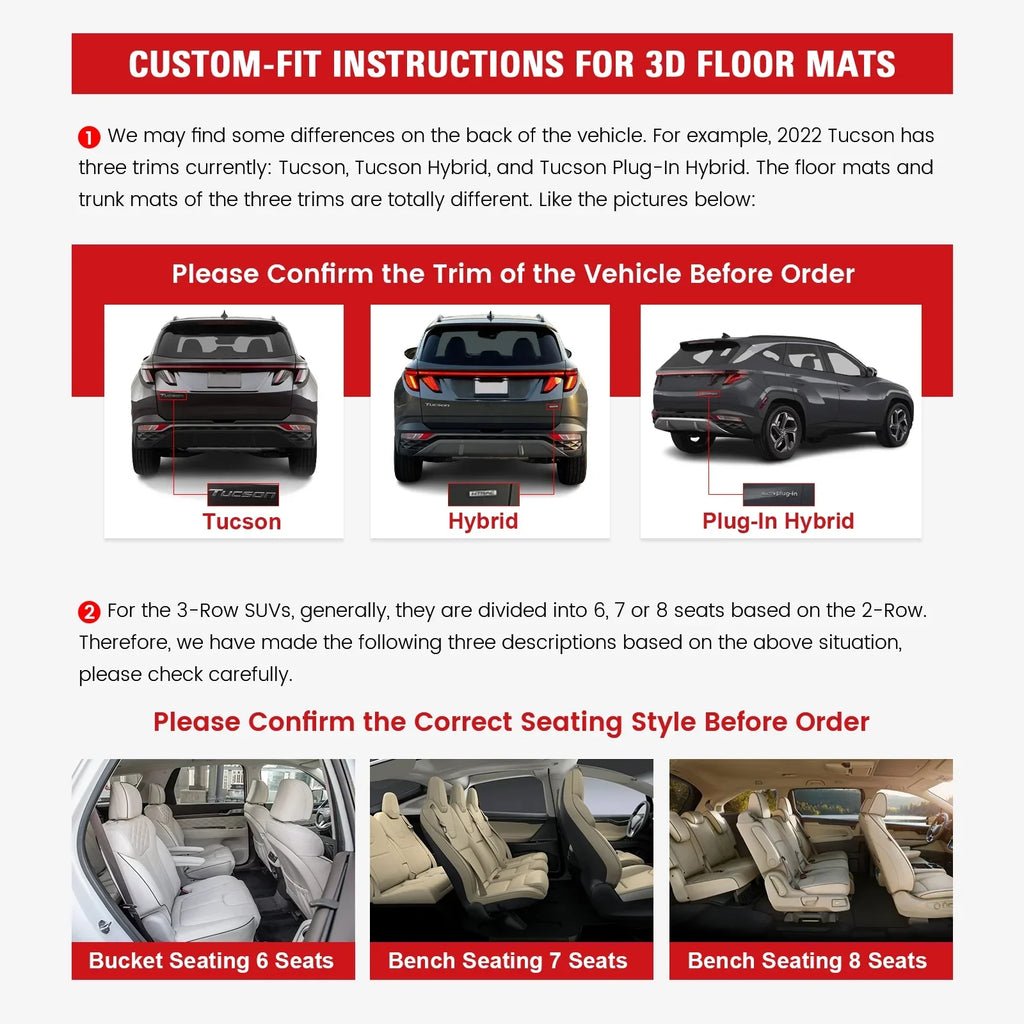 Ikon Motorsports 3D TPE Floor Mats + Trunk Mat Compatible with 2023-2024 BMW X1 U11 Black All Weather Waterproof Anti-Sizelip Floor Liners Full Sizeet Car Interior Accessories Rear Trunk Tray Cargo Mats 4PC