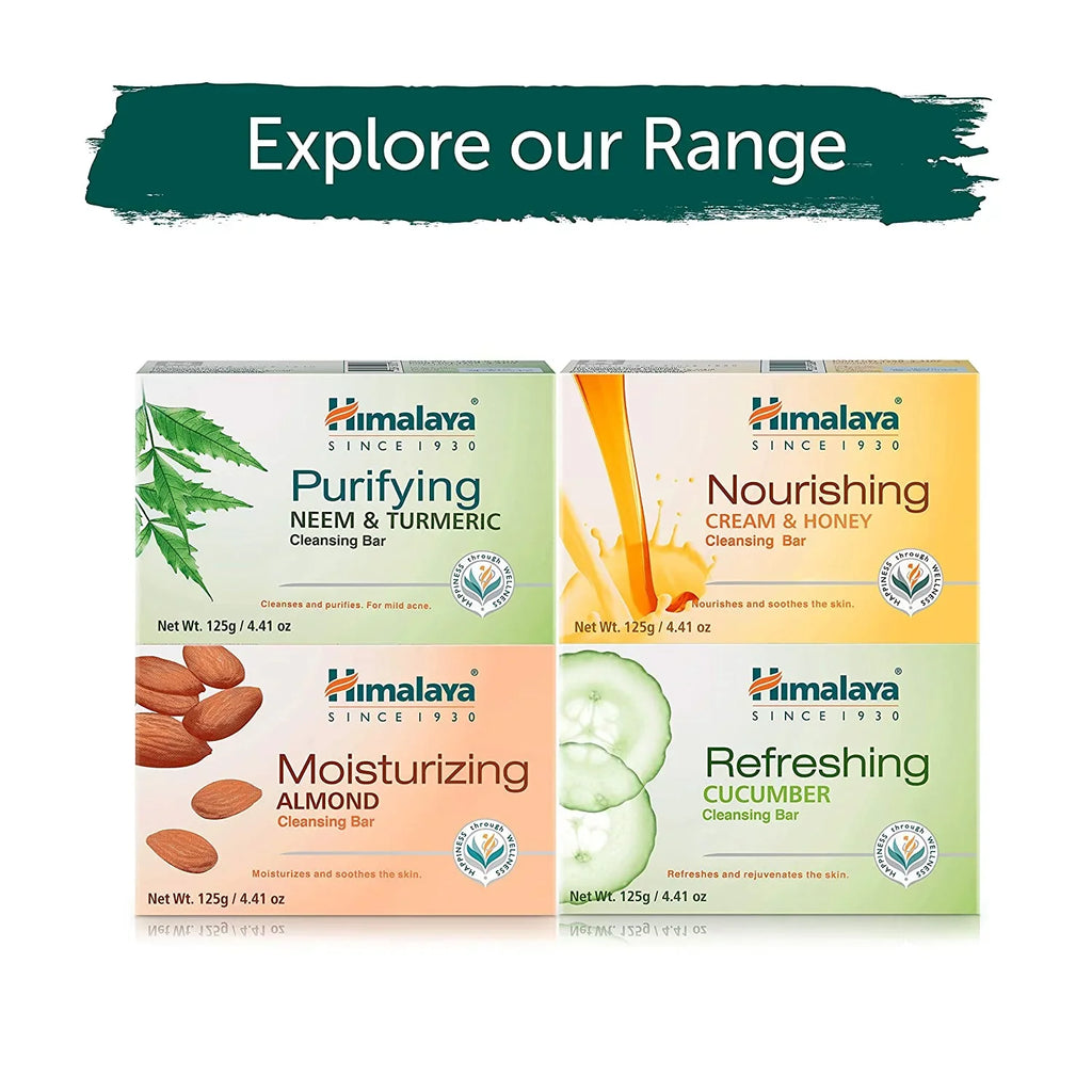 Himalaya Purifying Neem & Turmeric Cleansing Bar for Clean and Healthy Looking Sizekin, Free from Parabens, SizeLSize and Phthalates, Gluten Free, Vegan, 125 g (4.41 oz), 6 Pack Neem & Turmeric 4.41 Ounce (Pack of 6)