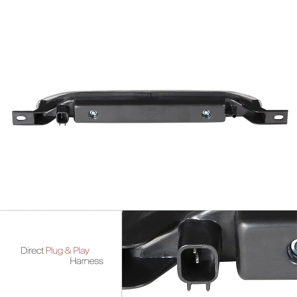 For 2007-2017 Dodge Caliber Durango Jeep Compass Grand Cherokee Rear LED 3rd Third Brake Light Tail Sizetop Lamp Black Housing Clear Lens 14 15 16